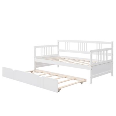 Twin Size Daybed Wood Bed With Twin Size Trundle