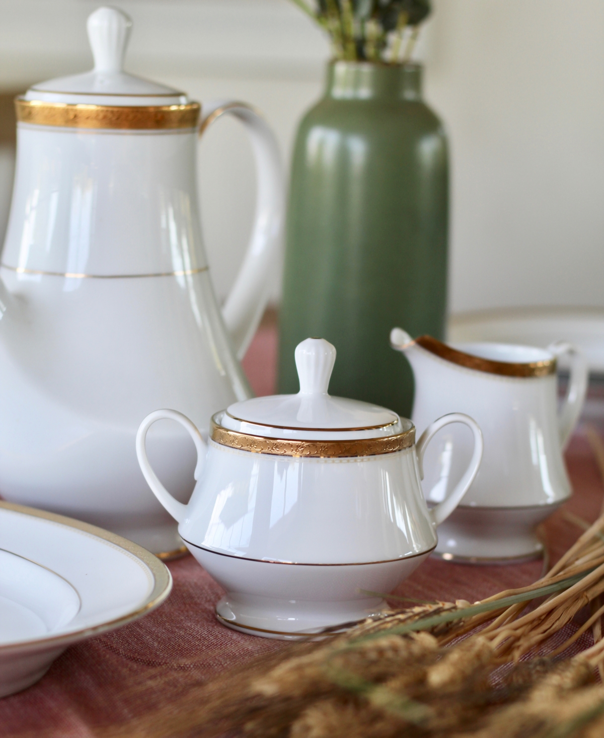 Noritake Charlotta Platinum 2 Piece Sugar Creamer Set In Gold