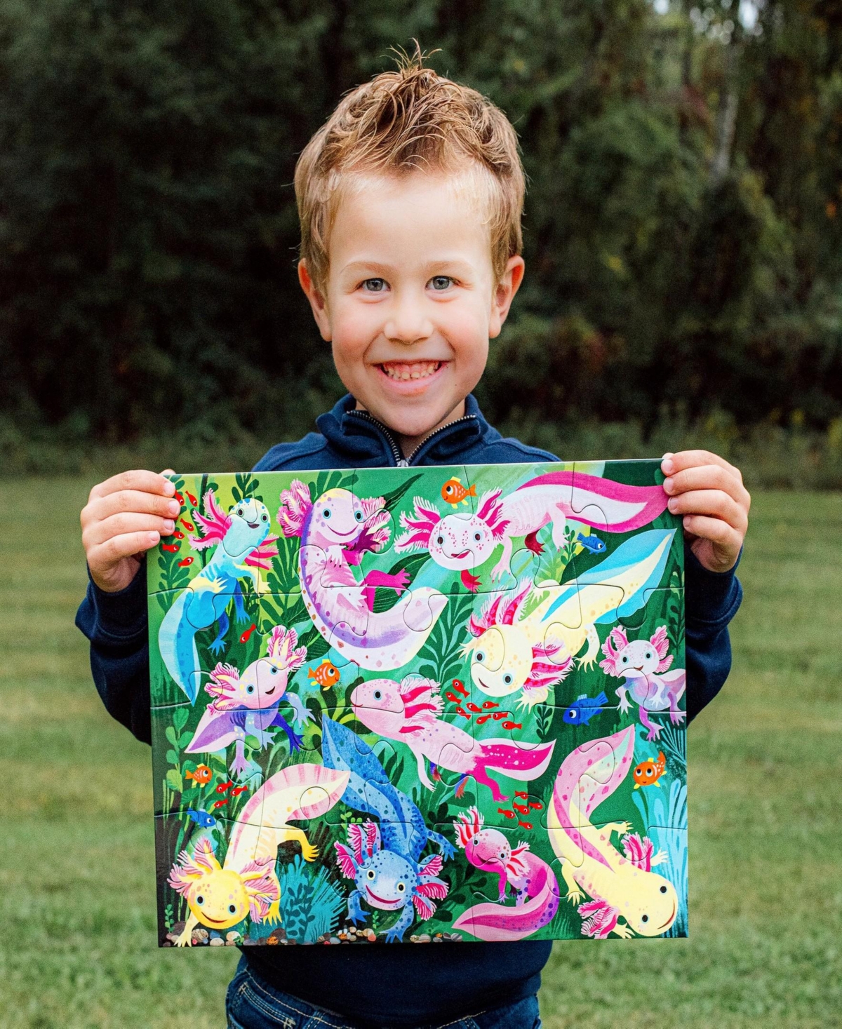 Eeboo Ready To Grow Life On Earth Axolotl Puzzle Set In Multi