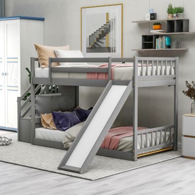 Streamdale Twin Over Twin Bunk Bed &acirc;€“ 1 Pc, Wood, Convertible Slide & Stairway, Space-Saving Kids Bedroom Furniture