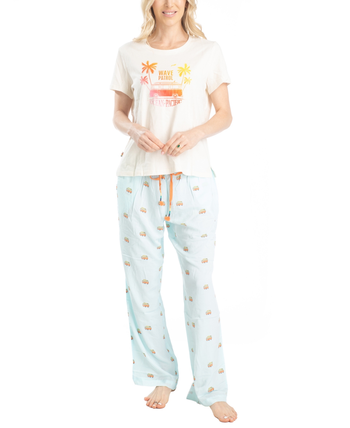 OCEAN PACIFIC WOMEN'S VIBES T-SHIRT/VOILE PANT 