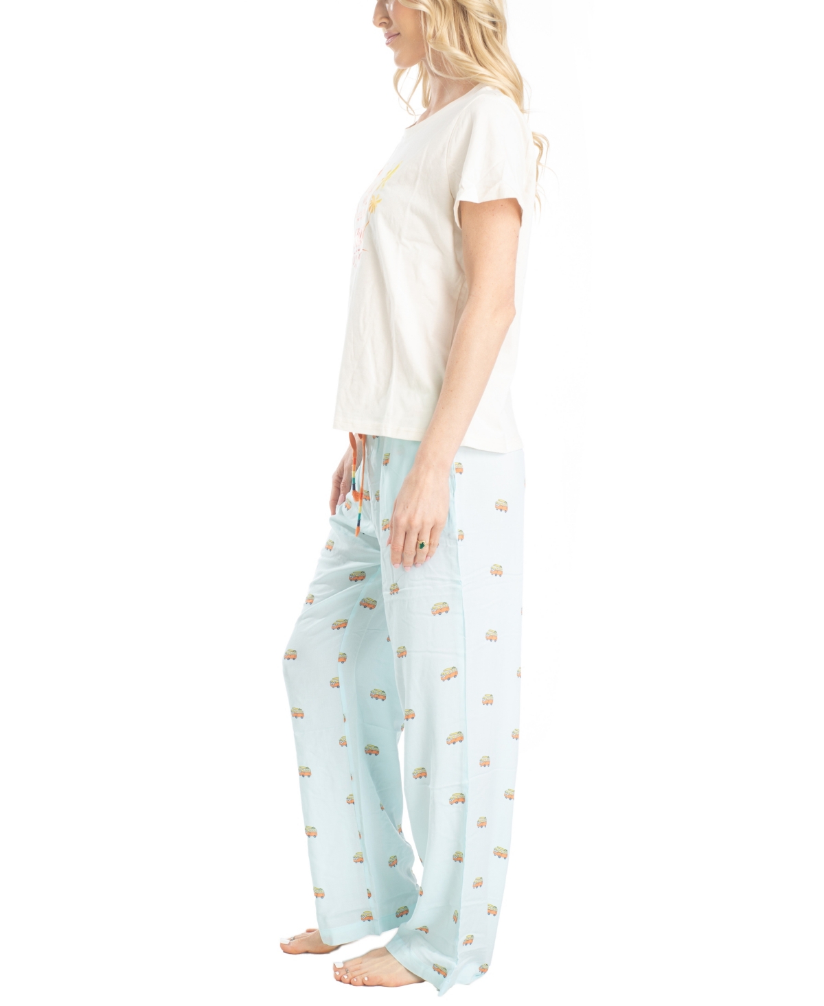 OCEAN PACIFIC WOMEN'S VIBES T-SHIRT/VOILE PANT 