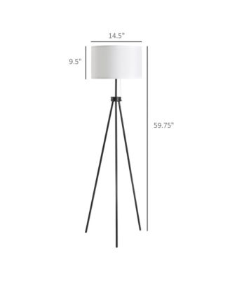 59.75" Sding Floor Lamp Fabric Lampshade Steel Tripod,