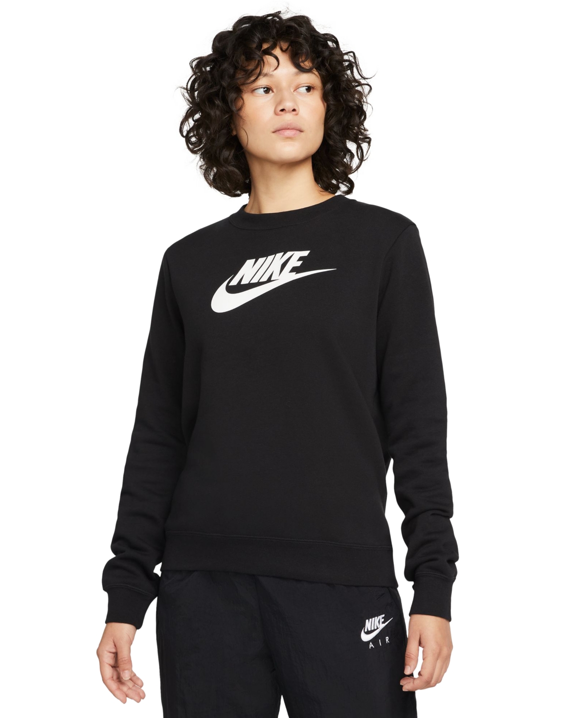 Nike Women's Sportswear Club Fleece Logo Sweatshirt -white
