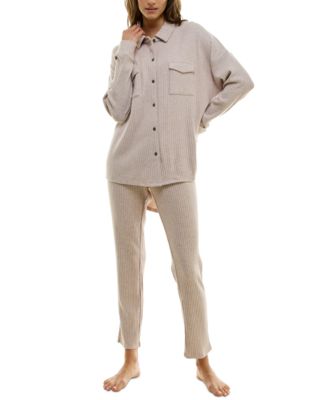 Roudelain - Women's Ribbed Sweater-Knit Sleep Tunic