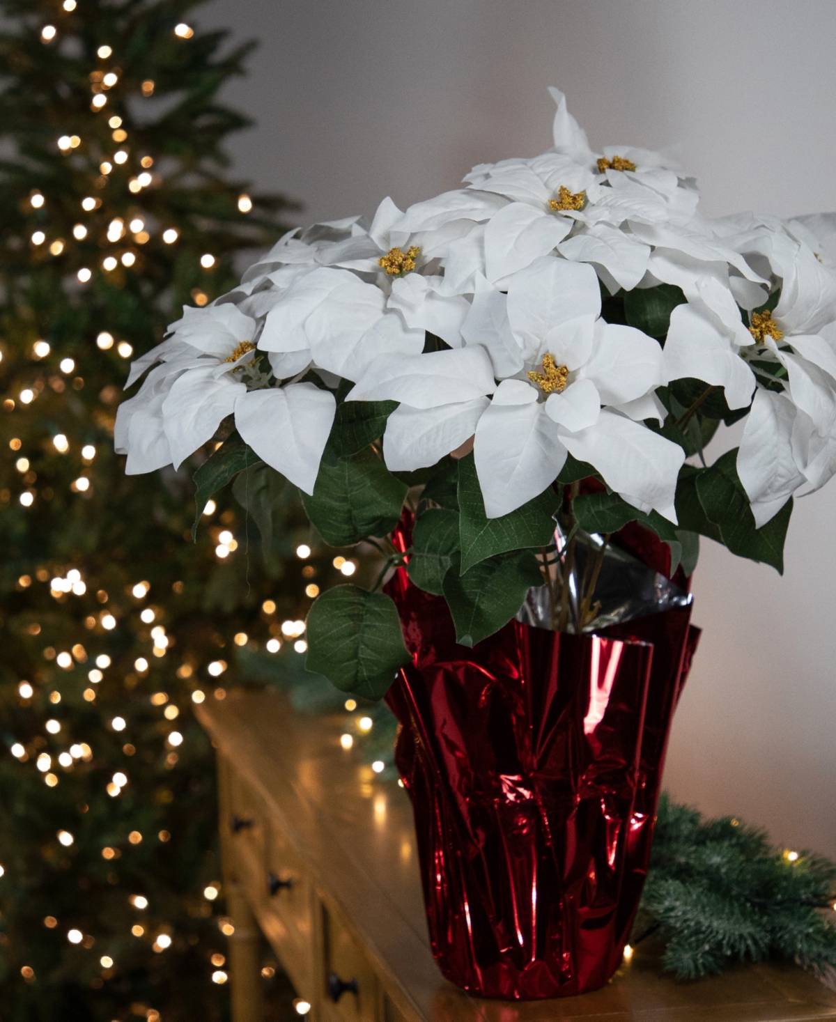 Northlight White Artificial Christmas Poinsettia 20" In White