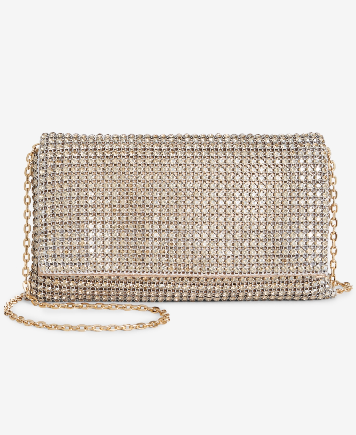 Inc International Concepts Prudence Small Diamond Mesh Crossbody, Created For Macy's In Rose Gold