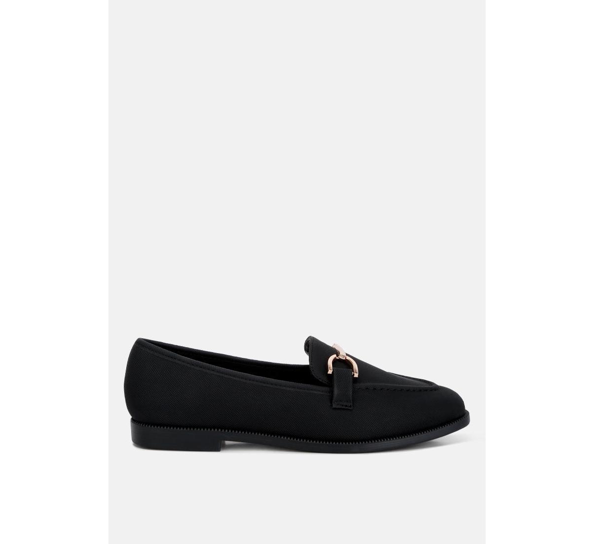 fable horsebit embellished flat loafers - Black