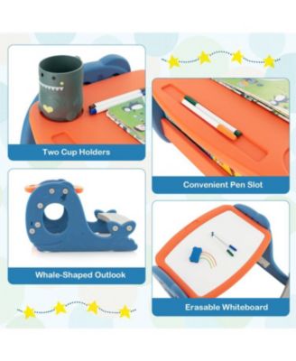 Toddler Convertible Activity Table Set Easel with Erasable Whiteboard-Blue