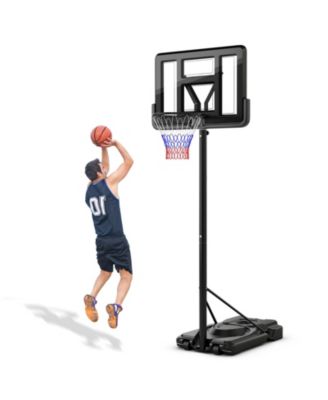 Portable Basketball Hoop with 9-Position Adjustable Height