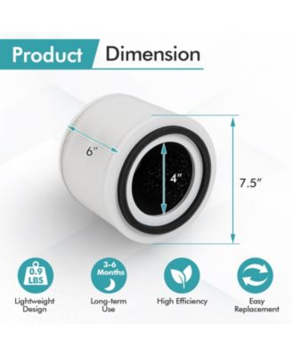 Replacement Filter for Air Purifier with H13 True HEPA and Activated Carbon Layers