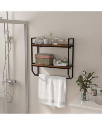 Over the Toilet Shelf Wall Mounted with Metal Frame for Bathroom