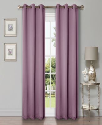 Solid Semi Blackout Grommet Room Darkening Curtain Panels, Set of 2