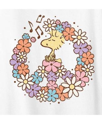 Woodstock Floral Peace Sign Plus Size Graphic T-Shirt