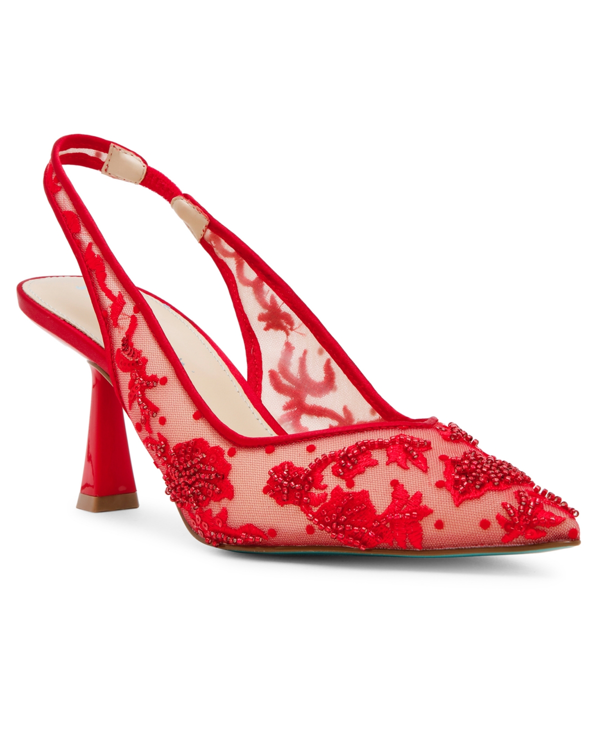 Women's Nikki Embroidered Slingback Evening Pumps - Red