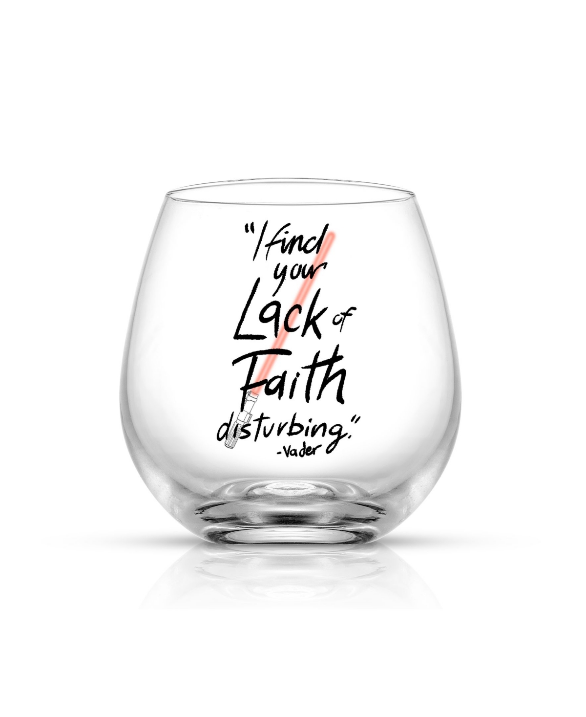 Joyjolt Star Wars Darth Vader Lightsaber Collection 15 oz Stemless Drinking Glass, Set Of 2 In No Color