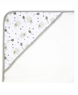 Baby Boys and Baby Girls Elephant and Balloons Hooded Bath Towel and Wash Cloth Set