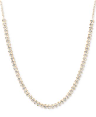 Macy's - Diamond Bezel Tennis Necklace (2 ct. t.w.) in 14k Gold, 18" + 2" extender