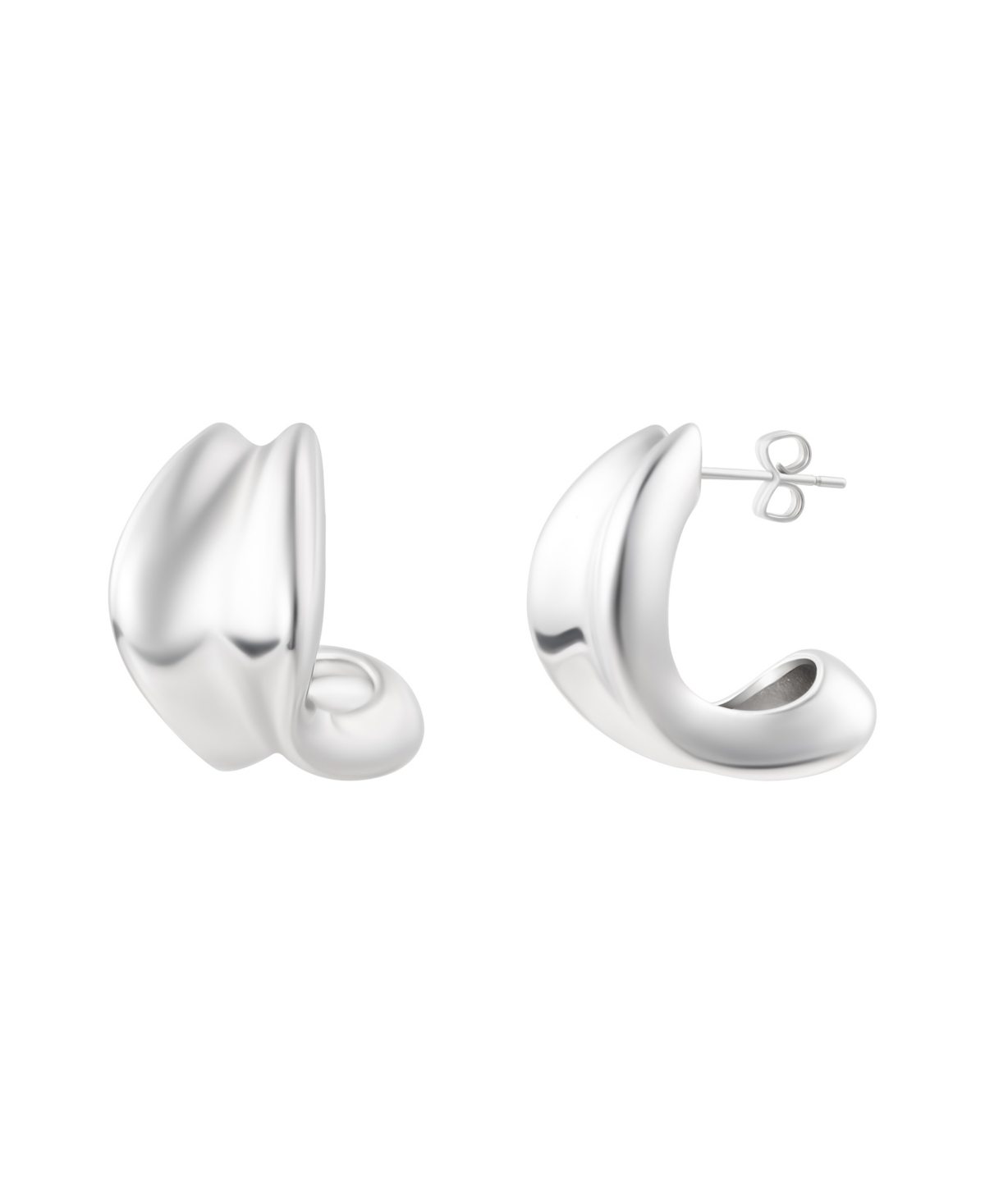 Adornia Silver Chunky Hoop Earrings In Silver