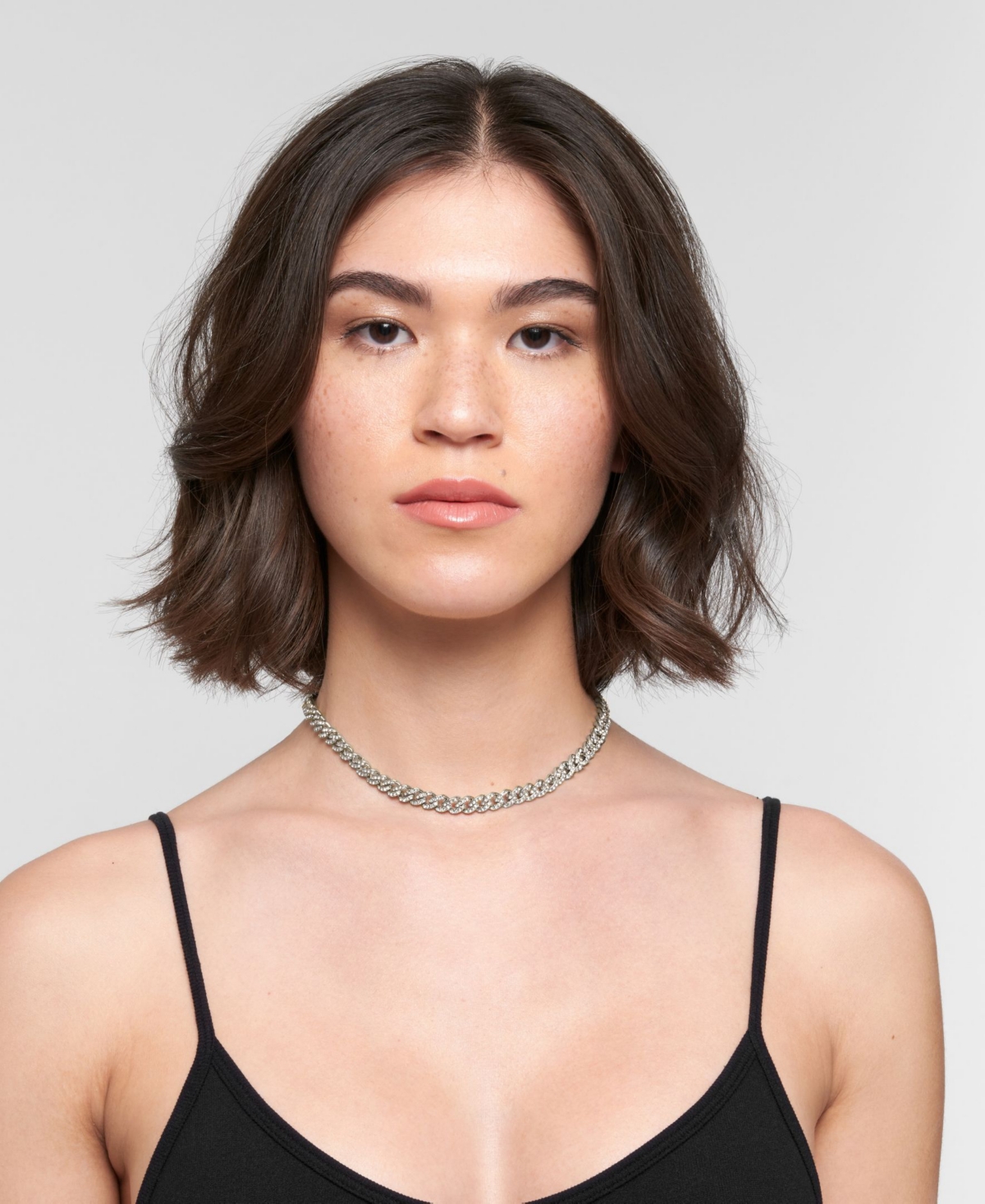 Adornia Silver 8mm Crystal Curb Chain Necklace In Silver