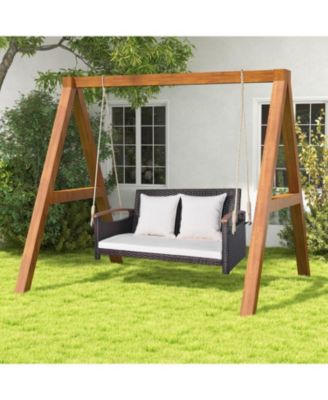 2-Person Patio Rattan Porch Swing