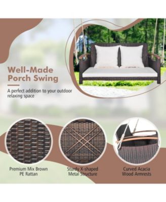 2-Person Patio Rattan Porch Swing