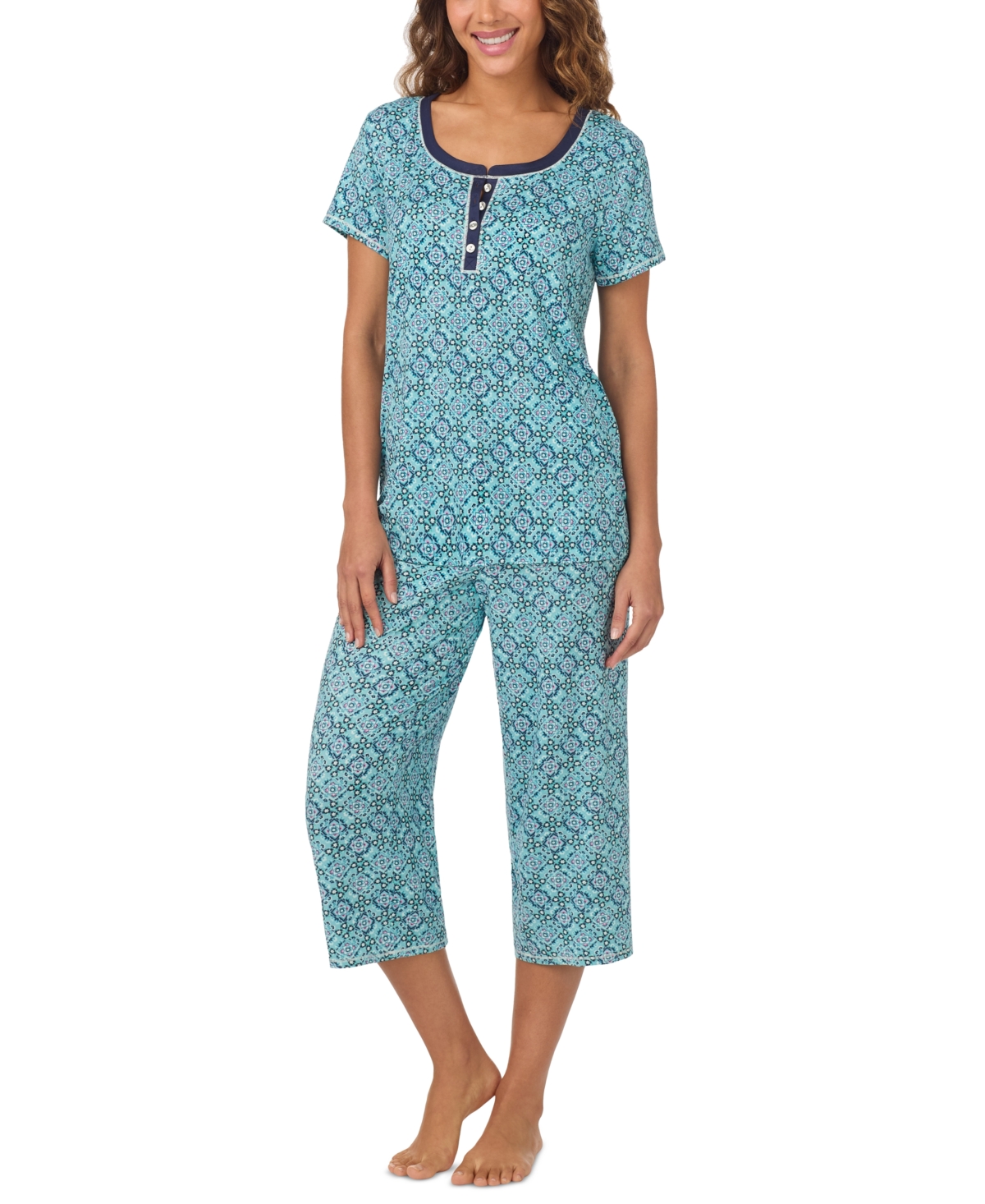 CUDDL DUDS WOMEN'S 2-PC. CROPPED SHORT-SLEEVE PAJAMAS SET 