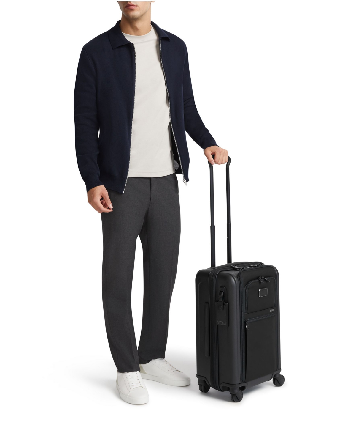 Tumi Alpha International Expandable 4 Wheel Carry On In Black