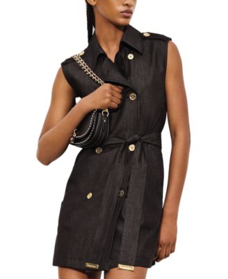 Michael Kors - Women's Cotton Mini Chambray Trenchcoat Dress