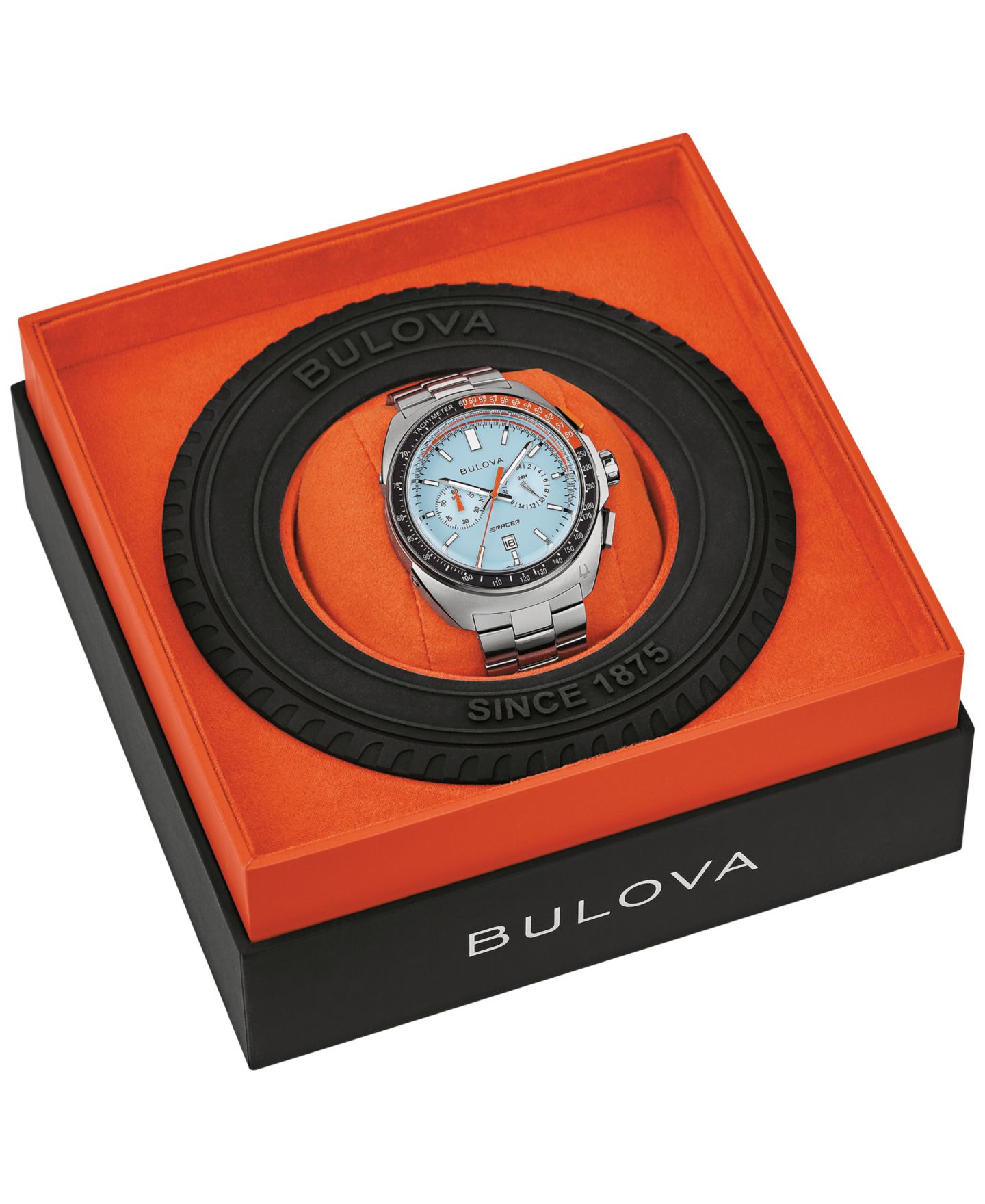 Мужские часы Bulova Chronograph Racer Stainless Steel Bracelet Watch 42mm — фото 4