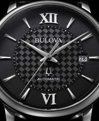 Unisex Automatic Hudson Black Leather Strap Watch 39mm