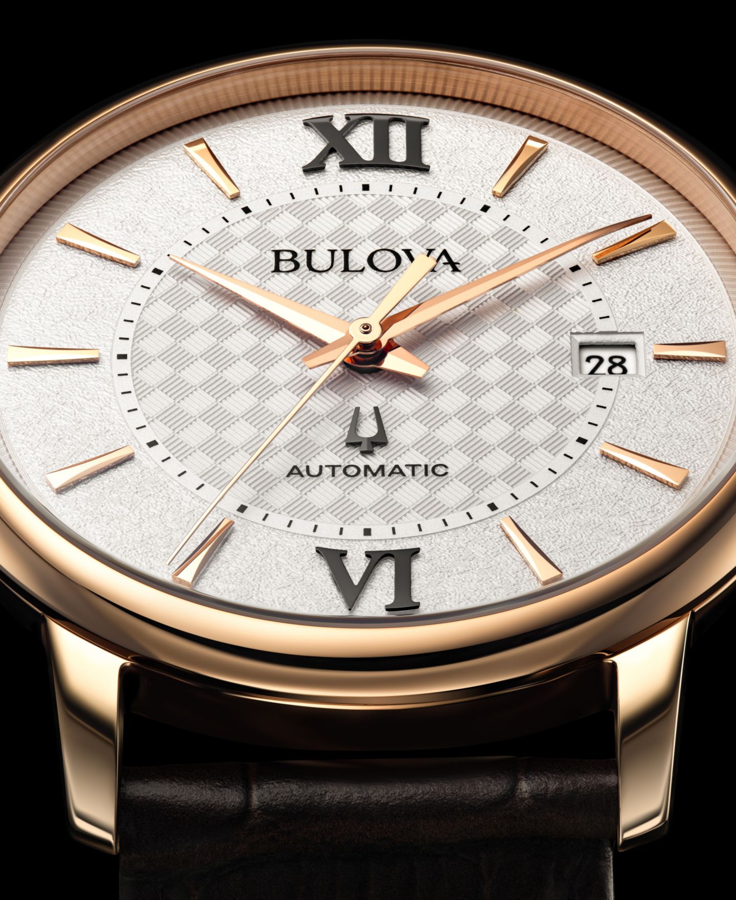 Часы Bulova Unisex Automatic Hudson Brown Leather Strap Watch 39mm — фото 4