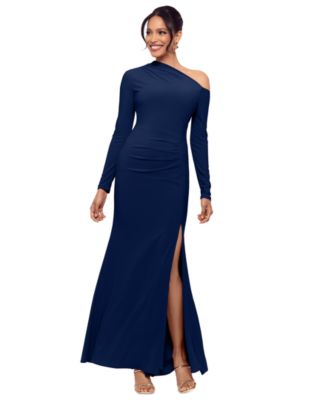 Betsy & Adam Women's One-Shoulder Side-Slit Dress - Macy's
