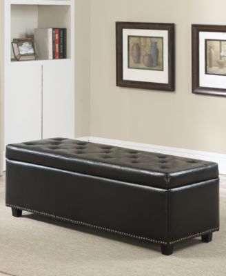 Hayes Faux Leather Storage Ottoman