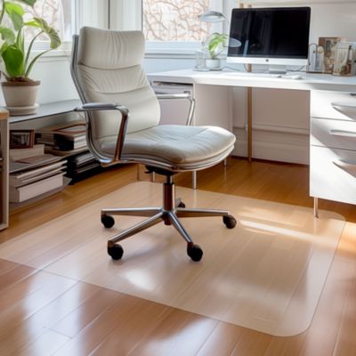 Clear Office Chair Mat for Hardwood 48" x 36" Rectangle PVC Floor Protector for Rolling Desk Chairs 1/16" Thickness