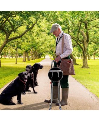 Medical Folding Walking Stick Seat Four Legged Portable Travel Hiking Cane Chair Stool