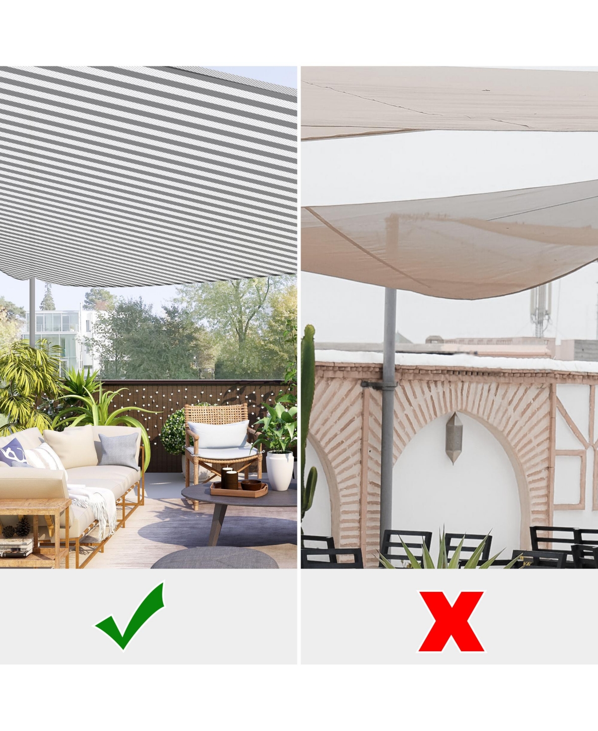 Yescom 2 Pack Ft 97% Uv Block Triangle Sun Shade Sail Heavy Duty Canopy Outdoor Pool - Gray+white