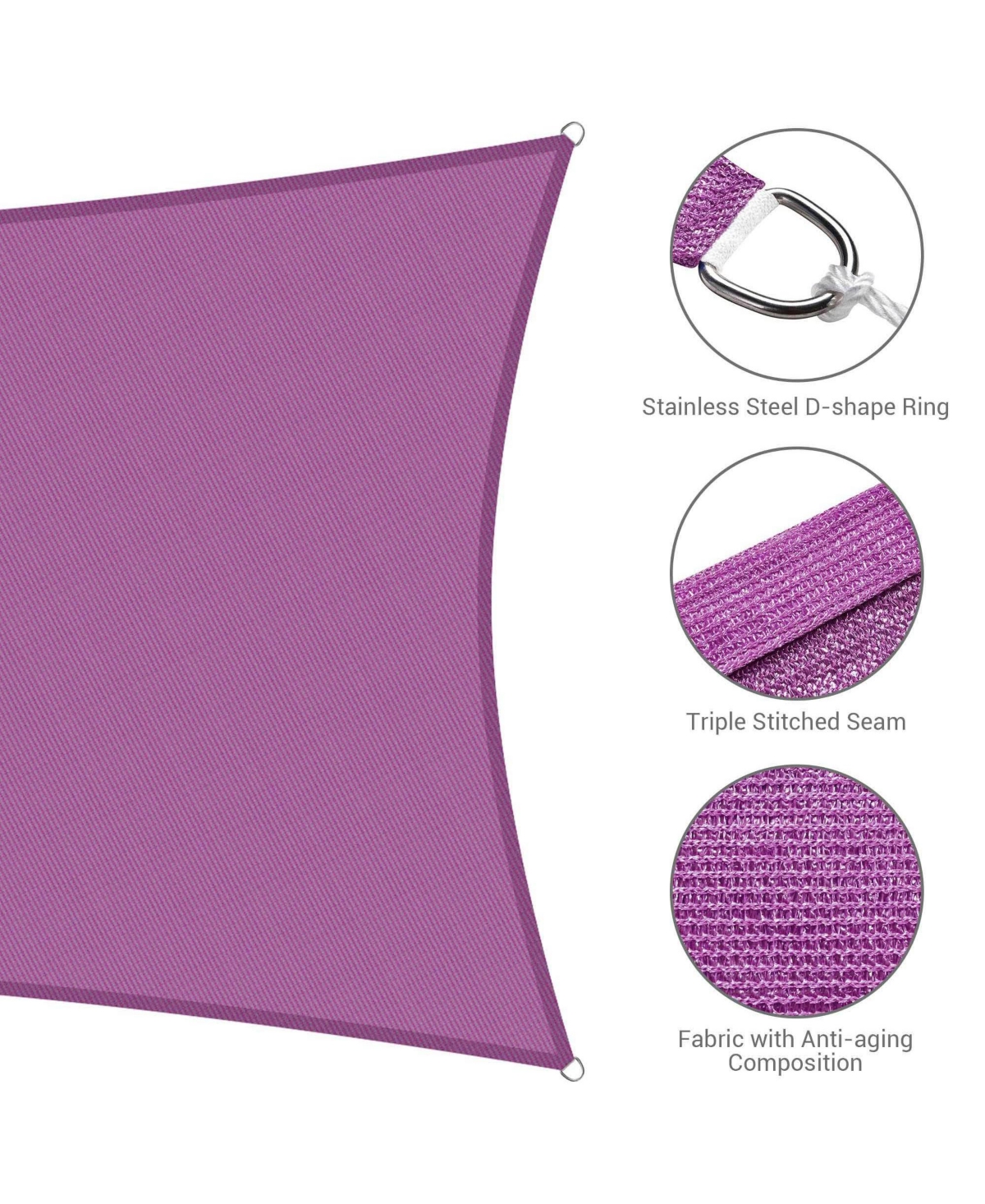 Yescom 2 Pack 10x8 Ft 97% Uv Block Rectangle Hdpe Sun Shade Sail Canopy Lawn Outdoor