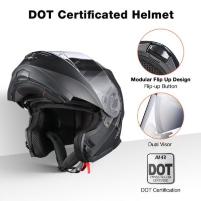 RUN-M3 Modular Flip Up Helmet Full Face Dual Visor DOT Motorcycle Bike M