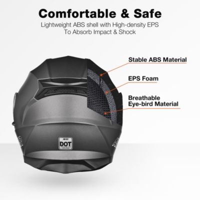 RUN-M3 Modular Flip Up Helmet Full Face Dual Visor DOT Motorcycle Bike XL