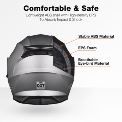 RUN-M3 Modular Flip Up Helmet Full Face Dual Visor DOT Motorcycle Bike XXL