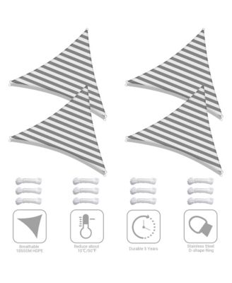 4 Pack 7 Ft 97% UV Block Triangle Sun Shade Sail Heavy Duty Outdoor