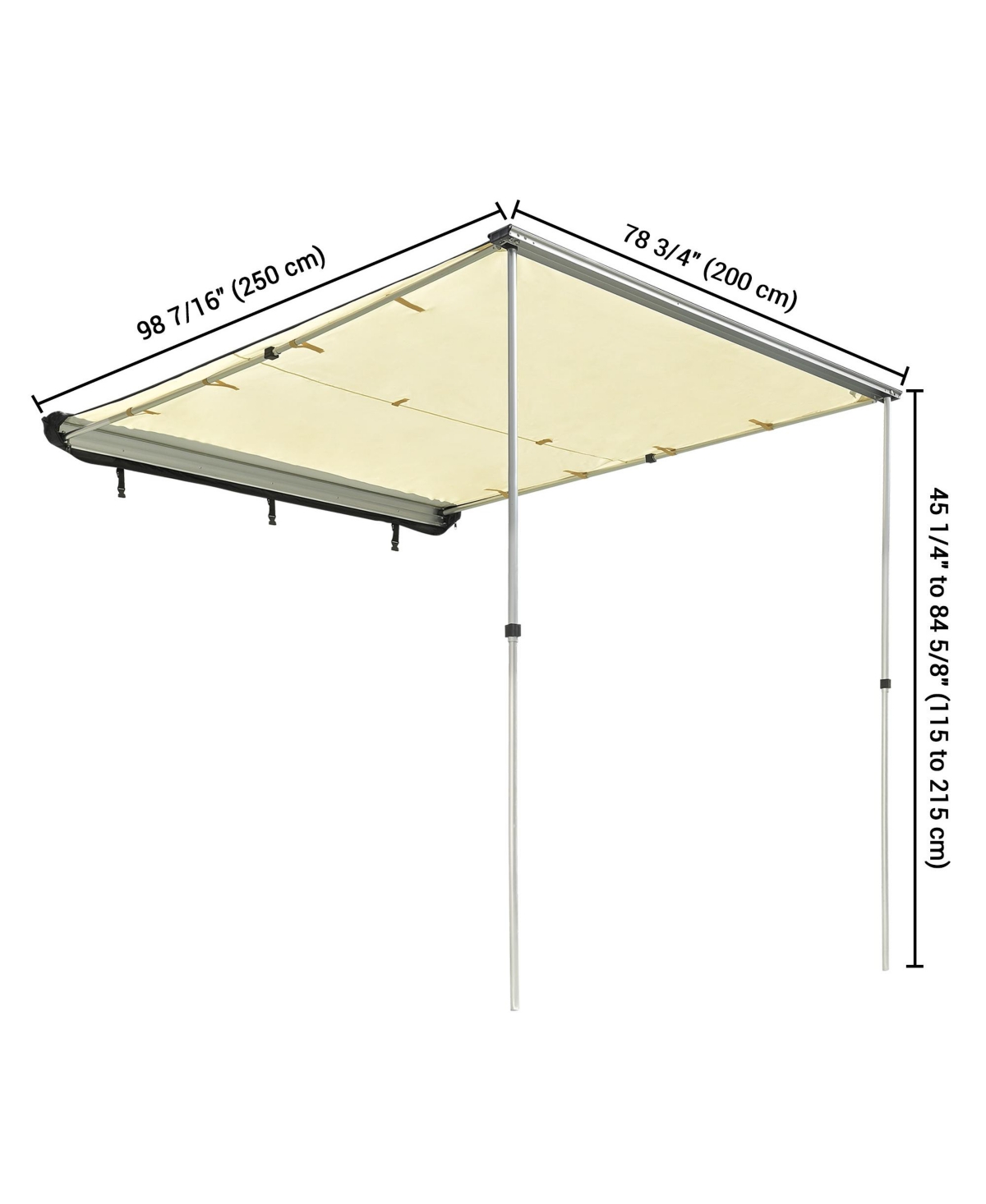 Yescom 6.6x8.4' Car Awning Vehicle Roof Rack Ripstop Side Awning Suv Truck Van Rooftop for Camping