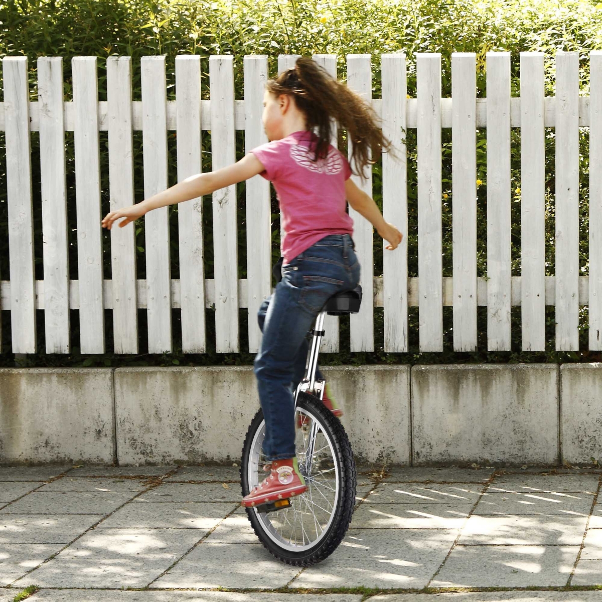 Yescom 20 In Wheel Outdoor Unicycle Leakproof Butyl Tire Circus Bike Balance Training for Adults Teenagers Kids,- Silver