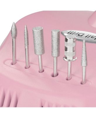 30000RPM Pro Pink Electric Nail Drill File Buffer 6 Bits Manicure Pedicure Kit