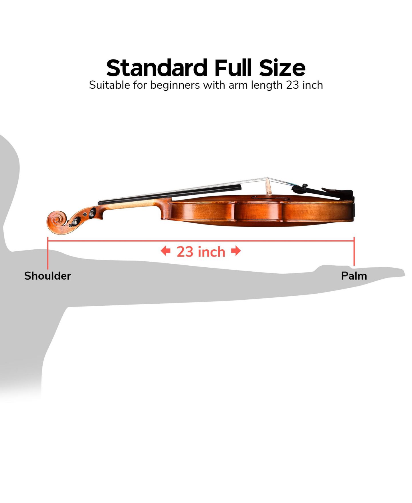 Детские игрушки Yescom Solid Wood Beginner Full Size Violin, Musical Toy Set, цвет: Natrual — фото 6