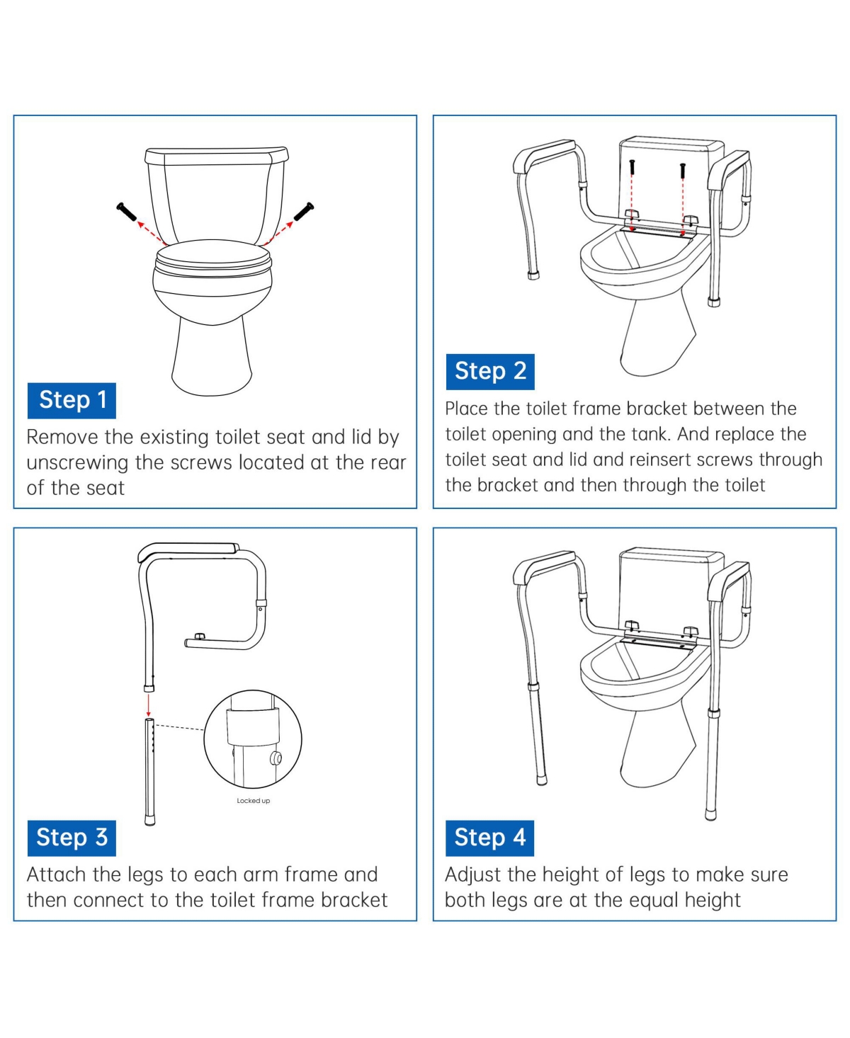 Yescom Toilet Safety Rails Frame Adjustable, Elderly Assistance Products Handles for Seniors Disabled