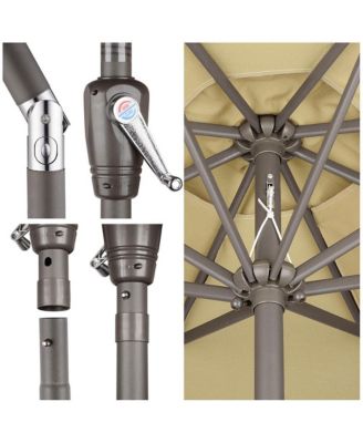 9ft UV50+ Fade Resistant New OLEFIN Outdoor Patio Umbrella 8 Rib Crank Tilt Beach Market Table Water Repellent