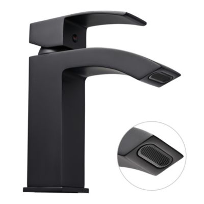 Aquaterior Modern 1 Hole Bathroom Faucet Vanity Sink Basin Single Handle DIY Hotel Matt Black