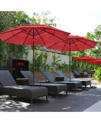 3 Tier Patio Umbrella with Crank Handle Push to Tilt Home Garden